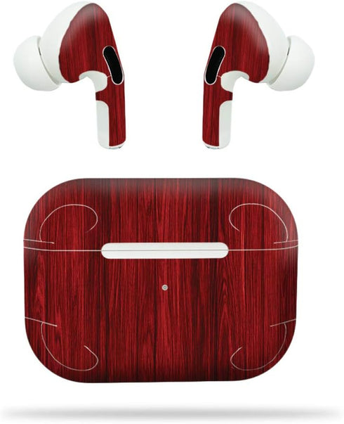 MightySkins Compatible with Apple Airpods Pro - Cherry Grain | Protective, Durable, and Unique Vinyl Decal Wrap Cover | Easy to Apply, Remove, and...