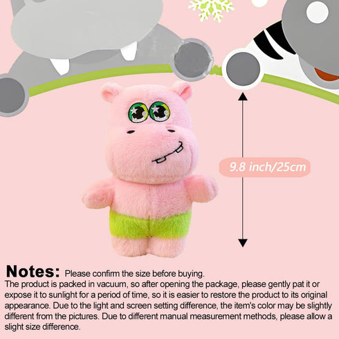 9.8" Hippo Stuffed Animal Plushie?Cute Hippo Plush with Green Pants?Gifts for Kids...
