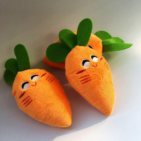 Orange Vegetable Carrot Shape Chewing Plush Toy for Pets,Dog Cat Plush Bite Squeaker Pet Interaction Toy,Dogs...