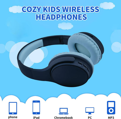 Bluetooth Headphones Over Ear, Noise Isolation Wireless Headphone for Teenger Adult Children for Home Travel Office School Phone Music use (Blue)...