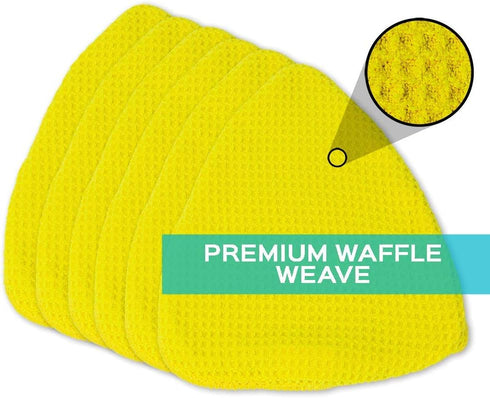Invisible Glass 95180 Original Reach and Clean Tool Replacement Quick Change Waffle Weave Microfiber Bonnets for Glass Cleaning, Non-Elastic, Pack...