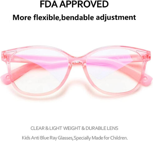 Blue Light Glasses for Kids Girls Boys with Cute Car Case, UV400 Protection, Anti Blue Ray Age3-12...