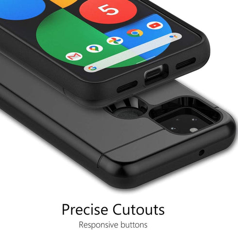 Teelevo Wallet Case for Google Pixel 5, Dual Layer Case with Card Slot Holder and Kickstand for Google Pixel 5 - Black...
