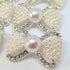 12PCS Luxury Pearl Rhinestone Bow Design Buttons Fashion Metal Buttons for Sewing Clothing DIY Decor (1.26" ×0.78")...