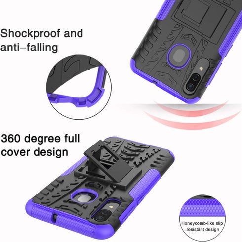 Yiakeng Samsung Galaxy A20/A50/A30 Case, Shockproof Slim Protective Kickstand Hard Phone Cover (Blue)...
