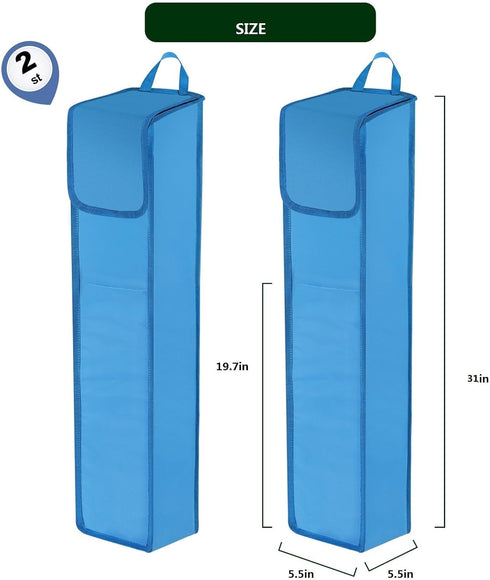 Wrapping Paper Storage Bag 2 Pack (31 * 5.5 * 5.5 inch), Gift Wrapping Organizer with Pocket and Velcro for Brown Paper/Wall Paper/Sticky Back Pla...
