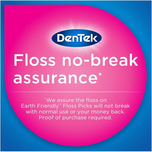 DenTek Earth Friendly Floss Picks, Organic Plant-Based bio-Plastic Handles, Mint 60 Count (Pack of 6)...