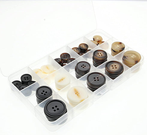 110 PCS Mixed Resin Sewing Buttons, Round Bulk Buttons for DIY Sewing Crafts,Coats,Suits, 5 Color 3 Size(15mm,20mm,25mm) SHUNLI...