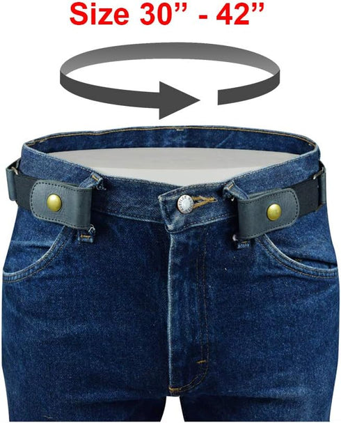 Hide & Drink, Buckle Free Leather Belt / (1.5 in.) Wide/Stretch/Adjustable/Comfortable, Handmade :: Charcoal Black...