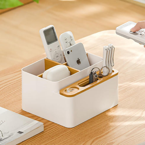 Desktop Storage Box - Small Table Organizer - Aesthetic Desk Organizer - Modern Pen Holder...