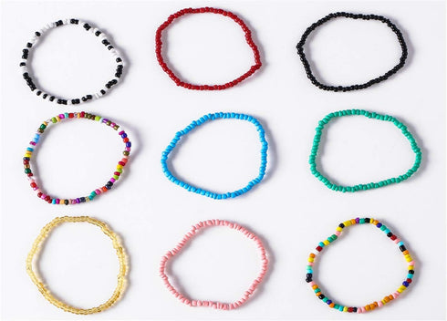 10Pcs Handmade Colorful Beaded Bracelet Anklet Bead Belly Hawaii Bikini Summer Jewelry for Women Girls (10Pcs Anklet)...