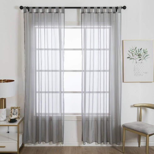 ZebraSmile 1 Panel Tab Top Curtains for Bedroom Sheer Drapery Semi Sheer Curtain Sheer Drape Curtains for Living Room Semi Sheer Curtain Kitchen S...