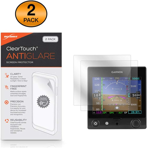 BoxWave Screen Protector Compatible with Garmin G5 Electronic Flight Instrument - ClearTouch Anti-Glare (2-Pack), Anti-Fingerprint Matte Film Skin...
