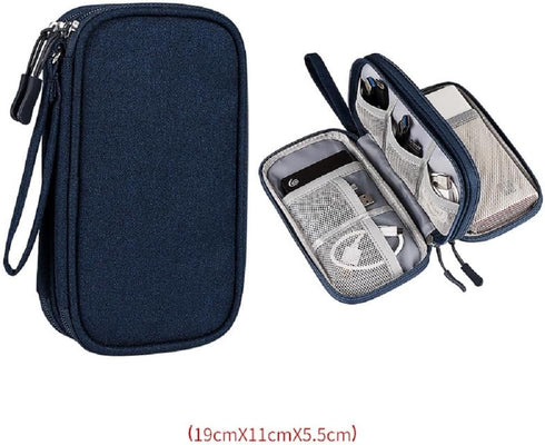Electronic Organizer Bag, Waterproof Portable Travel Cable Storage Bag, Multifunctional Cord Storage Case for USB Drive, Dard Drive, Power Bank, C...