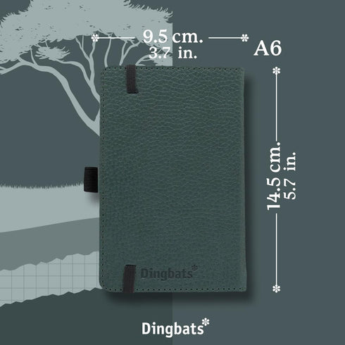 Dingbats* - Wildlife A6 Grid Pocket Notebook - PU Leather Hardcover Small Journal for Work, Travel - Pocket, Elastic Closure, Pen Holder, Bookmark...