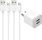 Single Port Wall Charger Plug with 5-Feet Cable Charge Sync Compatible with iPhone 14/14 Pro Max/13/12/12 Mini/11/X/8/8 Plus/7/6/5 iPods iPads Air...