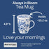McIntosh Always In Bloom Fine Bone China (15 oz) Tea Mug with Infuser and Lid in Matching Gift Box...