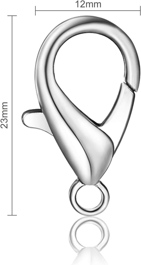 Syhood 100 Pcs Lobster Claw Clasp 0.91x0.47 Inch Large Lobster Claw Clasp Necklace Bracelet Fastener Hook DIY Jewelry Finding(2.3 x 1.3 Cm/ 0.91 x...