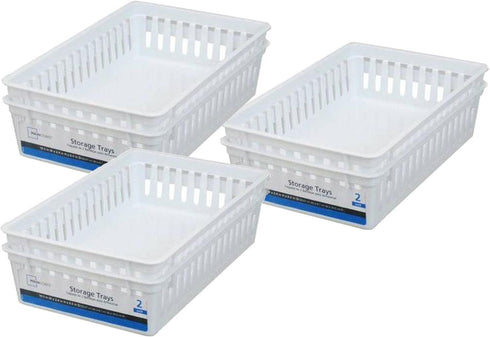 Basic White Storage Trays (6, Rectangle) by Mainstay...