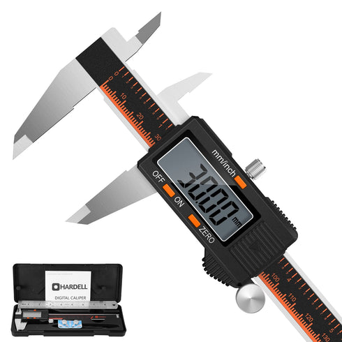 HARDELL Digital Caliper, 6 Inch Stainless Steel Caliper Measuring Tool with Large LCD Screen, Electronic Micrometer Caliper Digital Inch/Millimete...