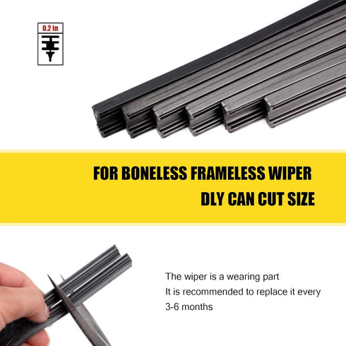 4 PCS Car Wiper Blade Replacement Strip, 28" 45-degree Wiping Angle Boneless Structure Windshield Cleaning Wiper Rubber Strip, Modification Access...