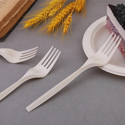 100% Eco Friendly Compostable Forks Disposable Forks Cornstarch Based 50 Large Disposable Utensils (6.7 in.) Durable and Heat Resistant Alternativ...