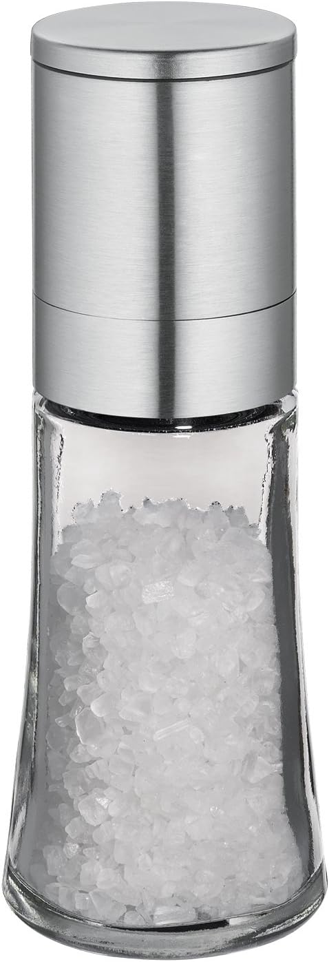 Cilio C613292 Bari Glass and Stainless Steel Spice & Salt Mill, 5.5", Silver...