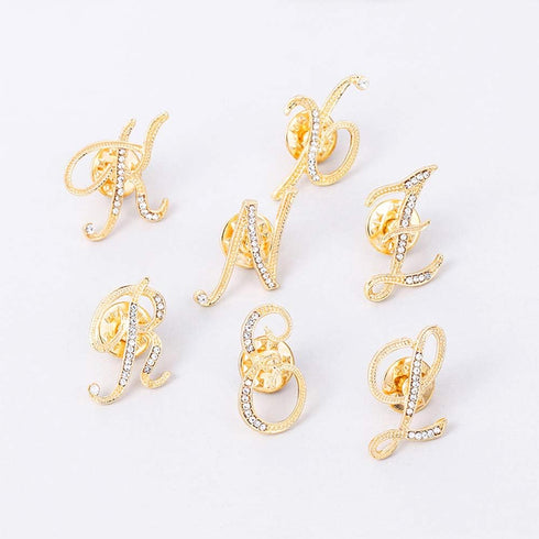 Initial Letter Brooch Pin Small Lapel Pin Tie Tack Name Personalized Gifts for Girls Women Men Boy Gold A...