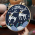 Gogobear 7.9" Desktop Wall 3D Art Embroidery Painting Adult Beginner Handmade Embroidery DIY Christmas Elk Material Kit Complete Set Includes All ...