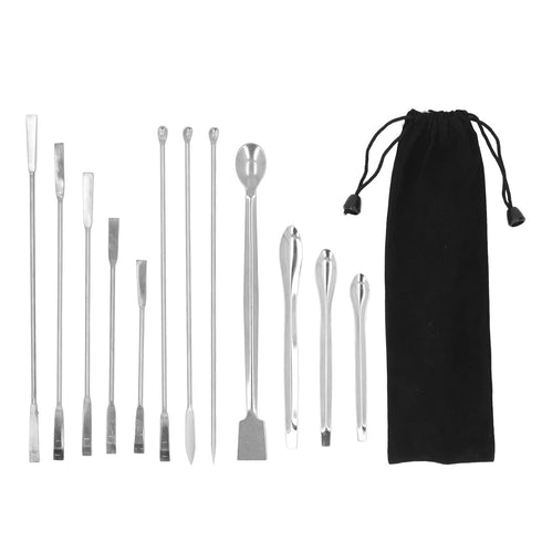 Laboratory Spatula, Stainless Steel Medicine Spoon Laboratory Scraper Stainless Steel Laboratory Scraper Mini Spoon Set for Trace Drugs, Lab Spatu...