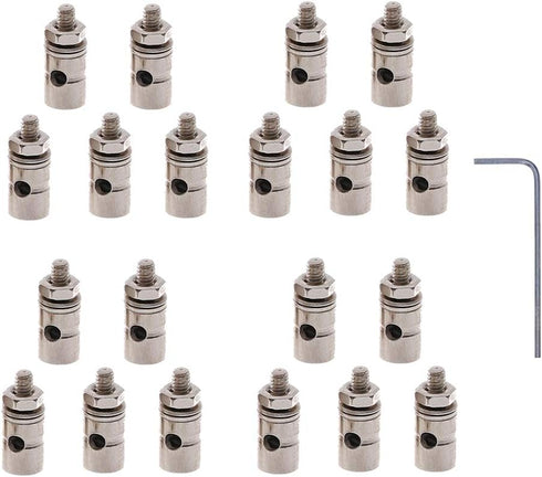 20 PCS Dia 1.3mm Adjustable RC Airplane Pushrod Connector Linkage Stopper for Model Aircraft DIY Replacement Parts...