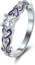 Ginger Lyne Collection Cherri Purple Princess Cut Engagement Wedding Band Bridal Set...