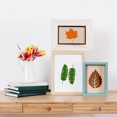Leaf Stencils for Crafts Small leaves and and Branches Paint Plant Stencil for Painting On Wood Wall Card Making, Tiny Nature Vine Herb Essential ...