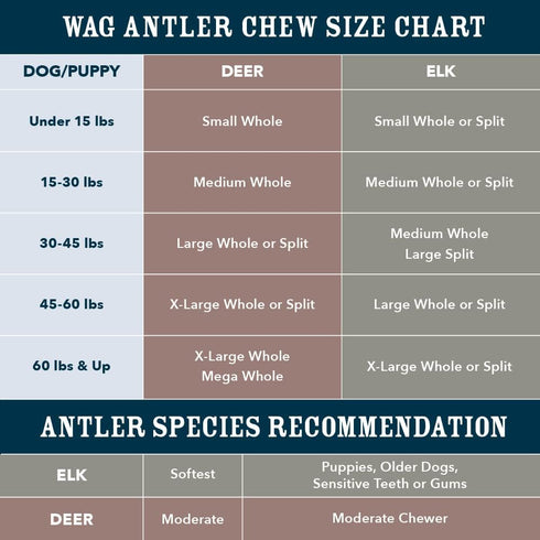 Amazon Brand – Wag Split Elk Antler, Naturally Shed, Medium (Best for Dogs 15-30 lbs)...