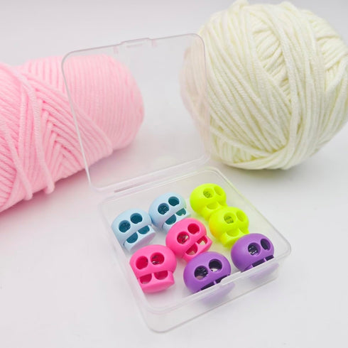 MAGNEECH 8 Pcs Colorful Knitting Needle Stoppers, Double Hole Needle Point Protectors, Knitting Stitch Stoppers, Needle Caps and Huggers - Essenti...