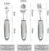 Adaptive Utensils (3Piece Kitchen Set), Right Handed Curved Spoon and Fork, Non-Slip Handles for Hand Tremors, Arthritis, Parkinson's Elderly use ...