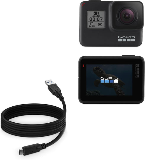 BoxWave Cable Compatible with GoPro Hero 7 Black - DirectSync - USB 3.0 A to USB 3.1 Type C, USB C Charge and Sync Cable - 6ft - Black...