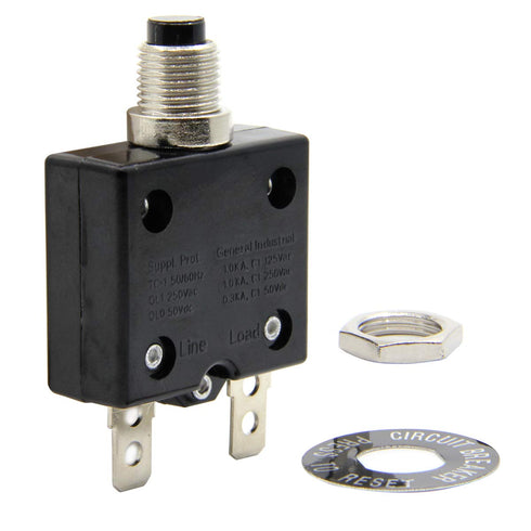 125-250V AC 50V DC Push Button L1 Series Manual Reset Thermal Circuit Breaker 10A...