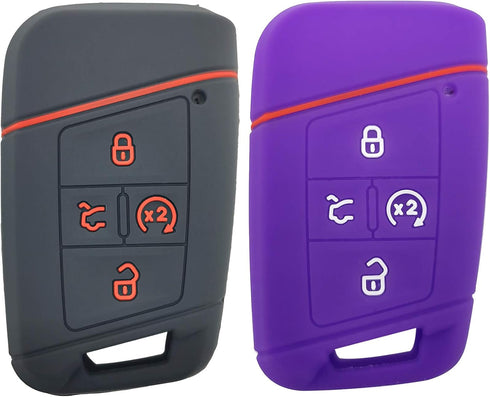 2X Coolbestda Push Start Key Fob Cover Remote Glove Skin Pouch Protector for 2019 2020 2021 2022 2023 VW Volkswagen Tiguan Atlas Jetta Passat Golf...