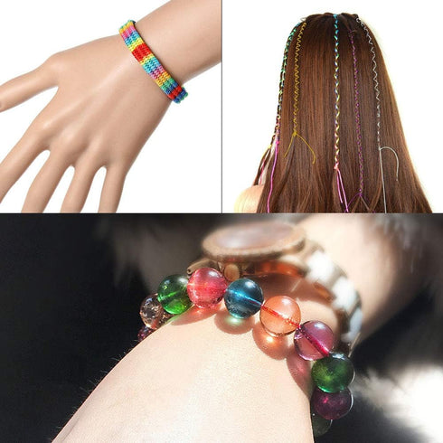 Dreamtop 1mm Stretchy Bracelet String, 100 Meters Rainbow Bead String Elastic String for Bracelet, Pony Bead String Elastic Cord for Jewelry Brace...