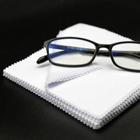 Eyeglasses Cleaning Cloth Glasses Cloths Bulk (5.5"x5.5", White, 100 pcs, No logo) for Eyeglasses, Lenses, Phones, Screens, Camera, Silverware, De...
