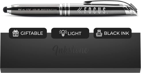 Inkstone FOCUS Motivational Business Penlight with Lighted Writing Tip and Stylus - Executive Business Pen for Professional Men Women...