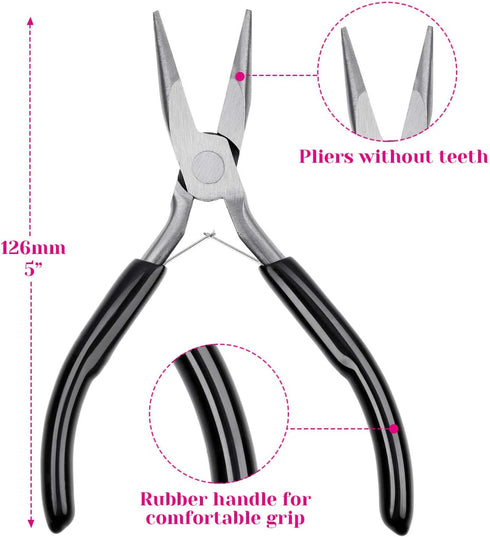 Jewelry Pliers, Cridoz Beading Pliers Set with Needle Nose Pliers, Round Nose Pliers and Wire Cutter for Jewelry Making Beading Repair Supplies an...