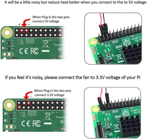 Aokin for Raspberry Pi Cooling Fan DC 5V/3.3V Brushless CPU Cooling Fan with Screws for Raspberry Pi 4 B, Pi 3 B+, Pi 3 B, Pi 2 B, Pi 1 B+, RetroF...