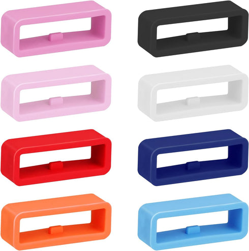 Smart Watch Band Fixing Rings, 8 Pack 20mm Watch Strap Silicone Security Connector Rubber Watch Band Secure Holder Loops Keeper Fastener Rings Rep...