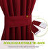 PONY DANCE Christmas Burgundy Red Door Curtain - Xmas Home Decoration Rod Pocket Blackout French Panel Light Block with Bonus Tieback for Front Do...