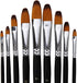 Artist Paint Brushes Set,9 Pcs Professional Filbert Brushes for Acrylic Oil Watercolor Gouache Painting Kits with Long Handle Nylon Hair Black...