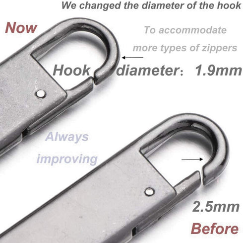 Zpsolution Zipper Pull Replacement Metal Zipper Handle Mend Fixer for Luggage Suitcases Bags...