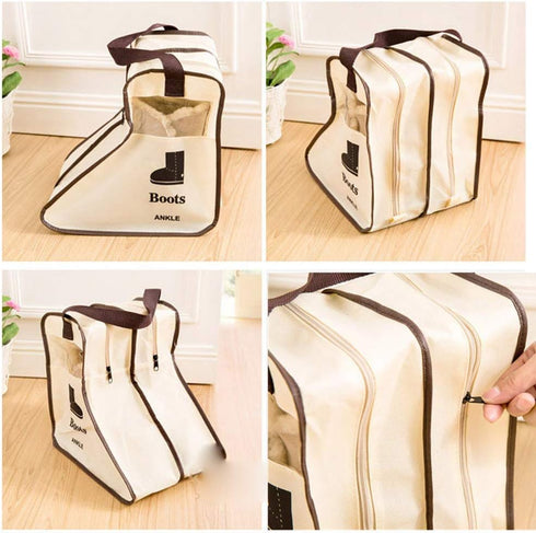 Portable 2 Pack Boots Storage,Short Boots Storage/Protector Bag,Boots Cover(Beige)...