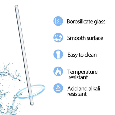 15 Pack Glass Stirring Rods: Diameter 5mm Length 6 inch Glass Stir Sticks, Borosilicate Glass Stirring Rod for Mixing Lab...